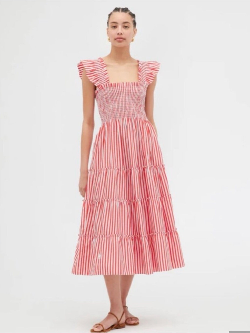 Hill House Ellie Nap Dress in Red Candy Stripes - Small